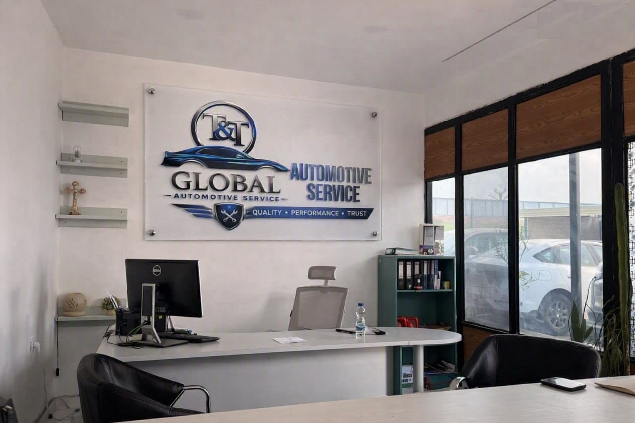 T&T Global Automotive Services workshop interior